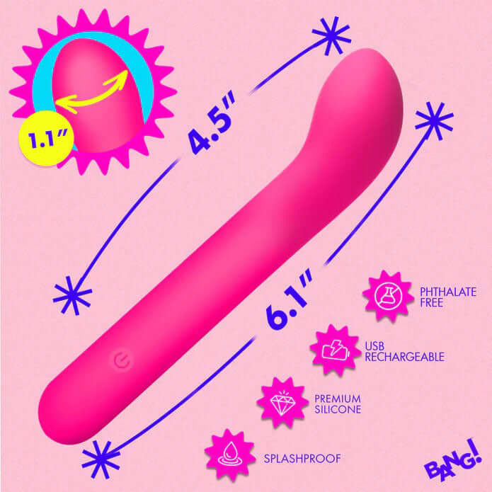 G-Spot Flexible Silicone Vibrator - Pink-2