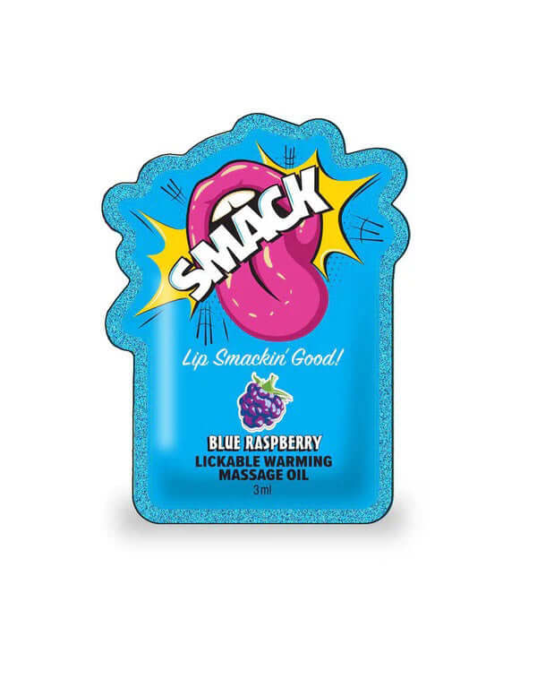Smack Lickable Massage Oil, 3ml Pouch Display 36pc - Blue Raspberry-2