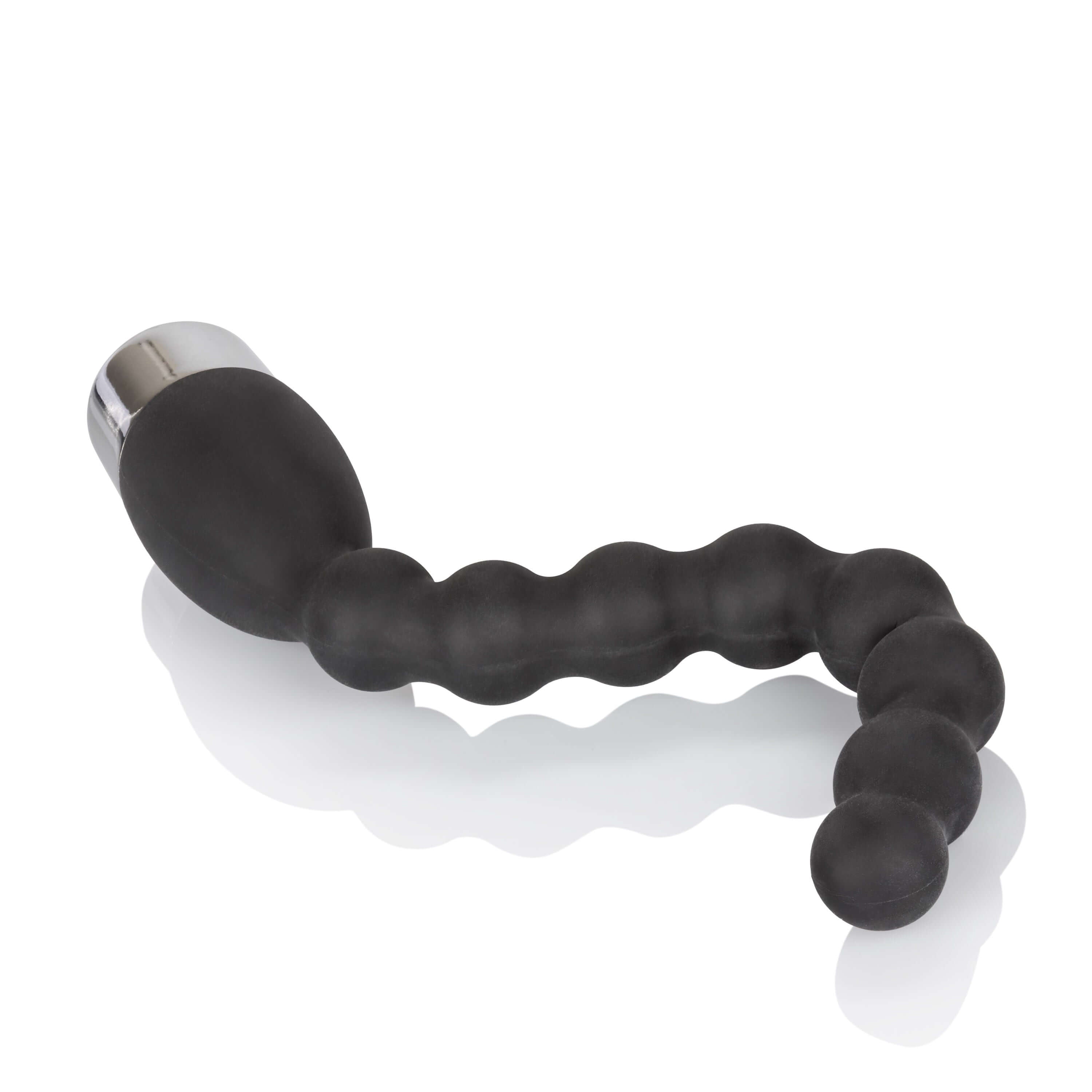 Silicone Bendie Power Probe Black flexible pleasure device with multi-directional design and adjustable angles.