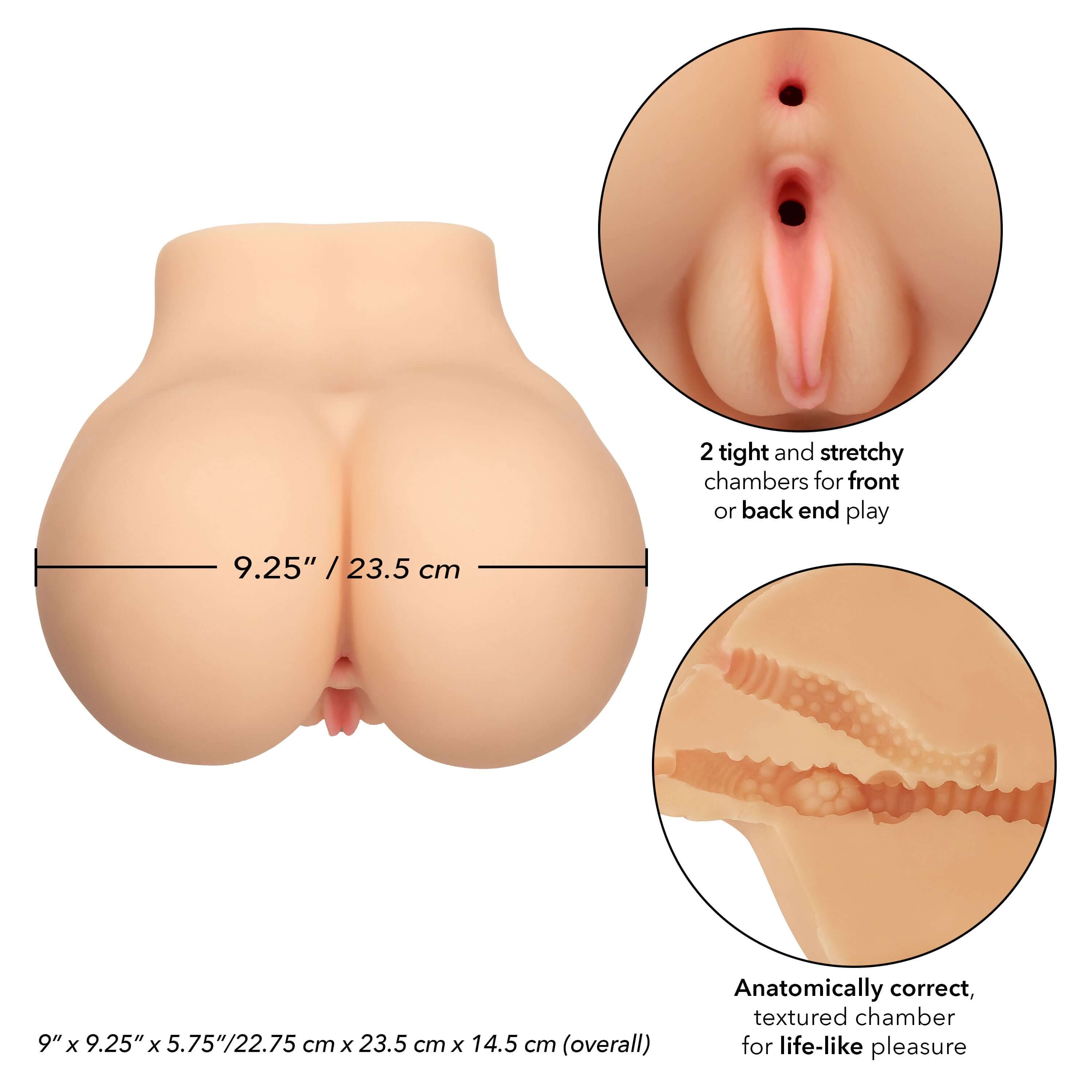 Stroke It Bbl Booty Masturbator Ivory with realistic texture and two chambers for enhanced pleasure.