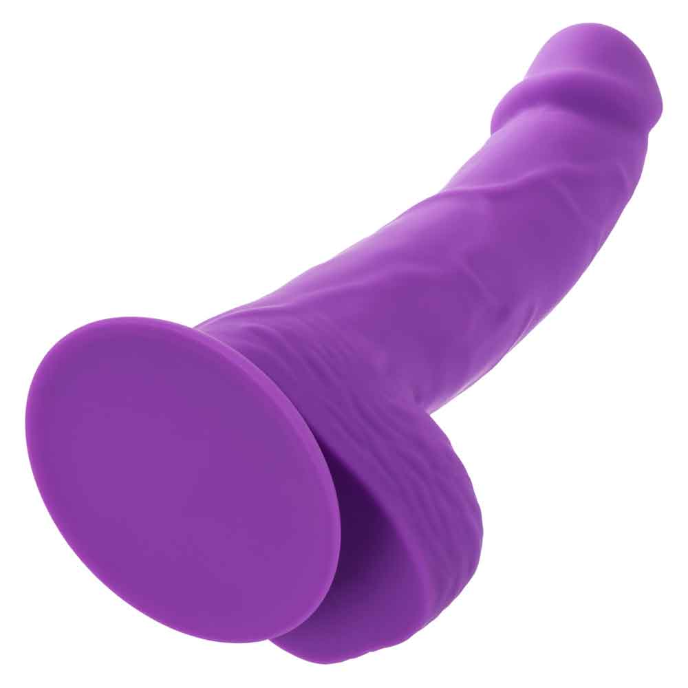 Purple 6 Inch Neon Silicone Studs Dildo with flared base providing a firm, lifelike feel for a colorful and satisfying experience.