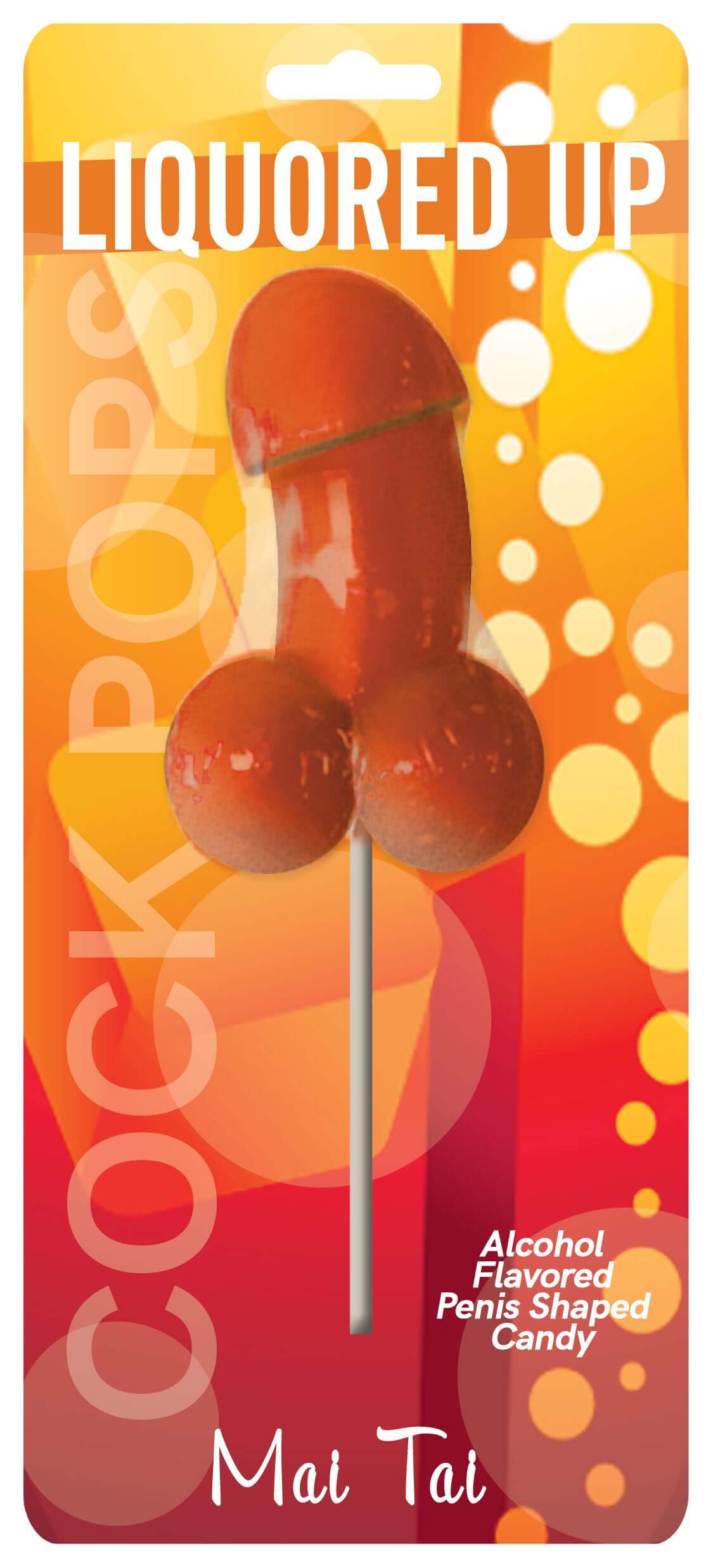 Liquored Up Pecker Pop Mai Tai - playful penis-shaped lollipop with cocktail-inspired flavor for adult-themed celebrations.