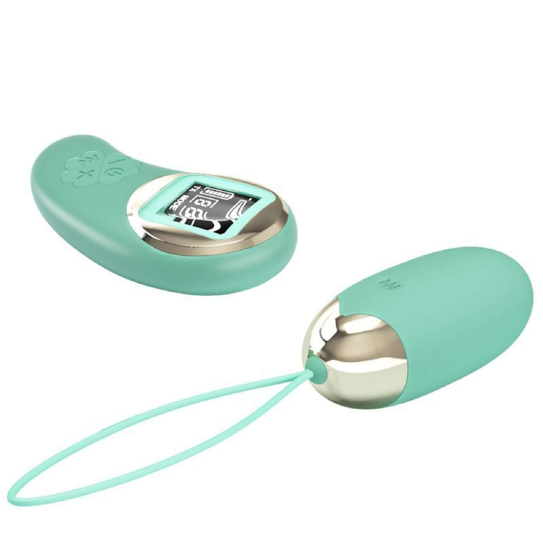 Mina Vibrating Remote Control Egg - Turquoise with 10 powerful vibration settings for pleasure and versatile use.