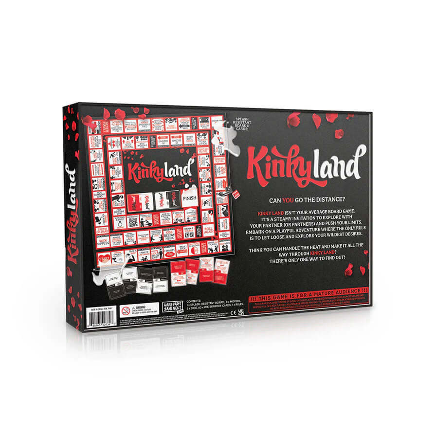 Kinky Land Board Adult Game box featuring playful designs and provocative elements for couples and groups.