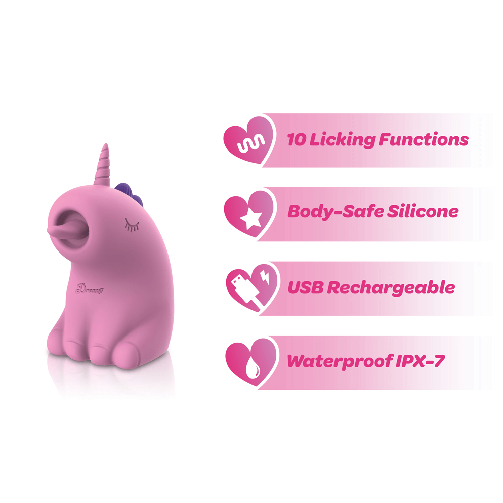 Dreamii Licks Licking Unicorn Stimulator - Mystical Pink-7