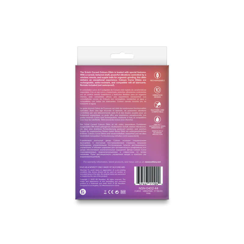 Colours Curve Vibrating 5&quot; Dildo - Pink-0