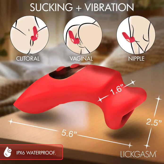 Plump Kiss Sucking and Vibrating Clitoral Stimulator - Red-0