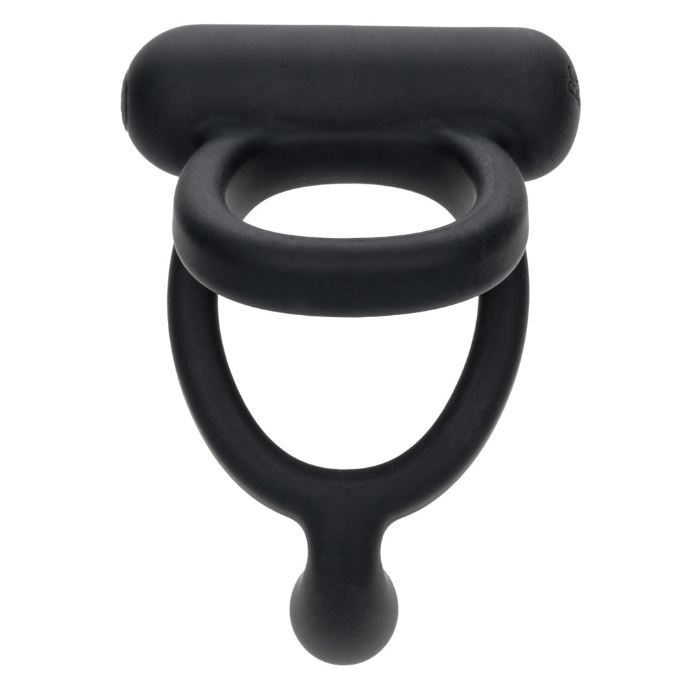 Closer Intimate Rechargeable Ring Caress Black - premium dual-ring performance enhancer for enhanced stimulation and shared pleasure.