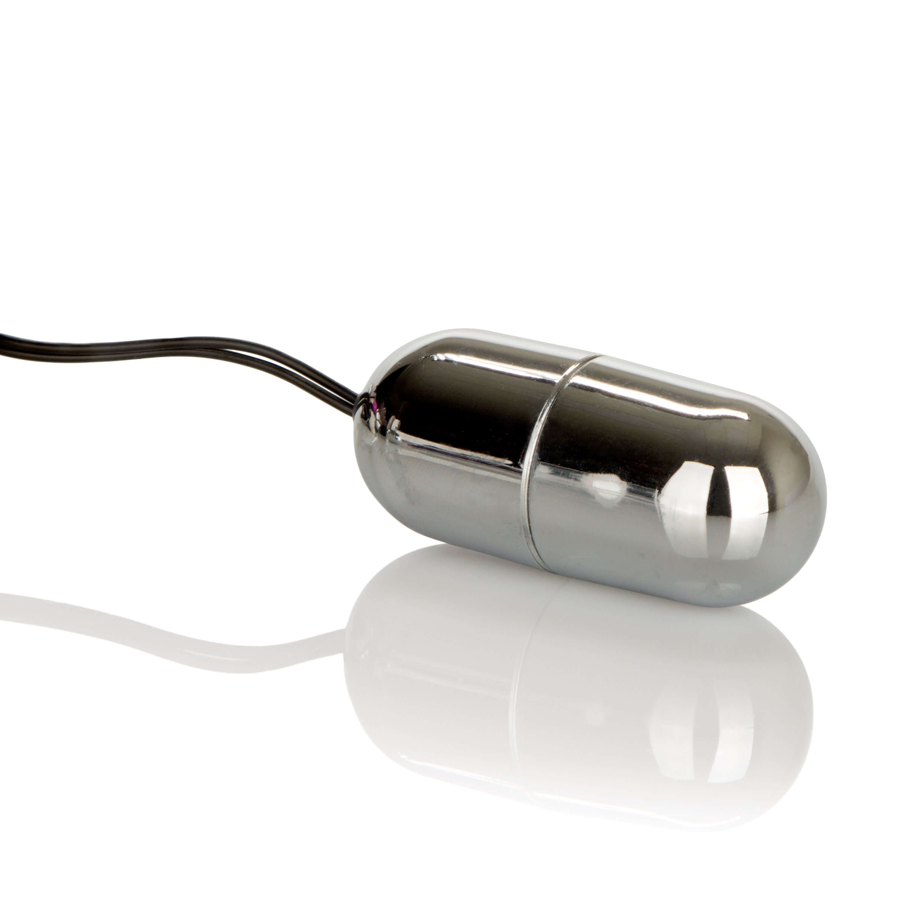 Power Play Silver Bullet Vibrator in sleek silver design with cord for easy control and powerful stimulation.