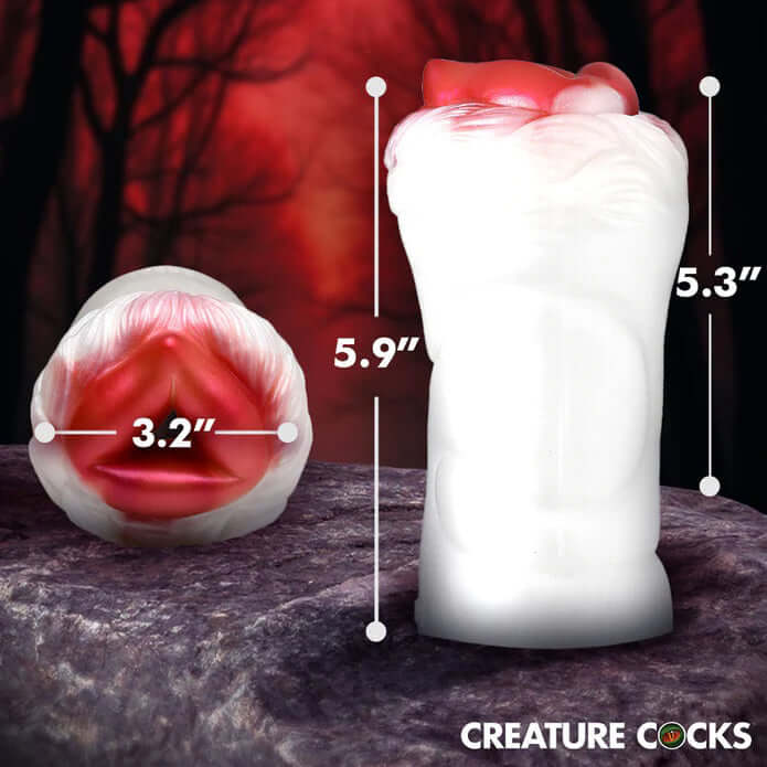 Snow She-Wolf Silicone Stroker - White-3