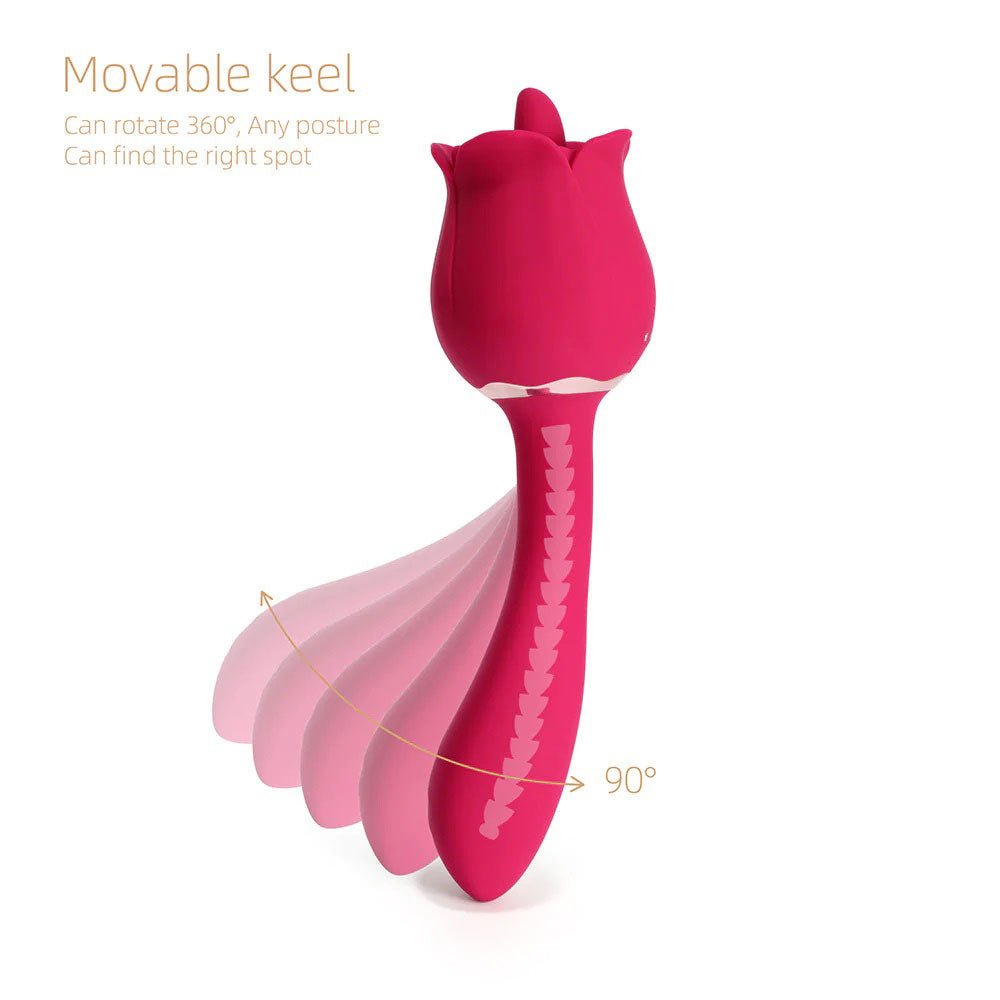Rhea - the Rose Clit Licking Tongue Vibrator and G Spot Massager - Pink-1