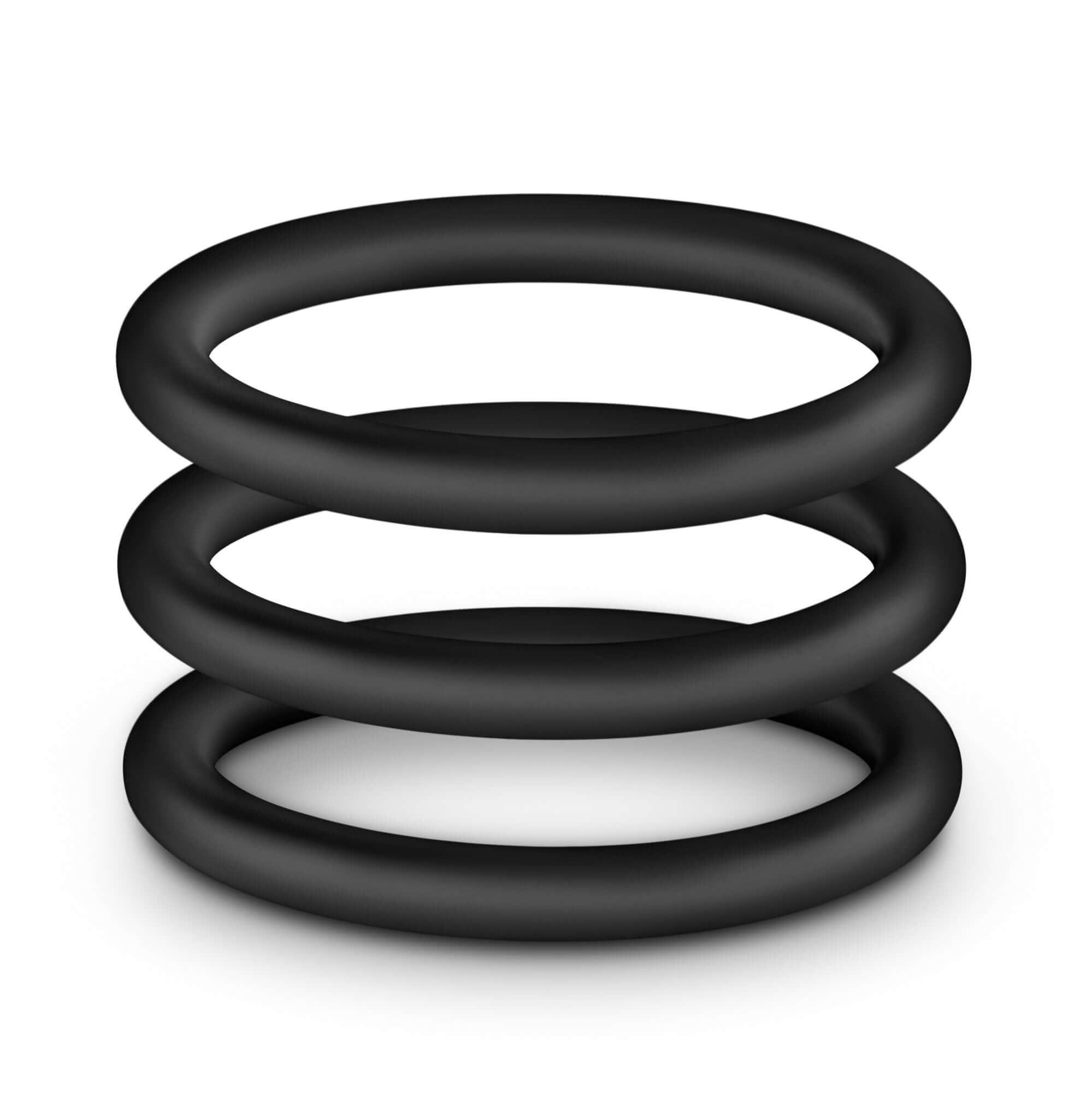 Performance - Vs3 Pure Premium Silicone Cockrings - Large - Black-4