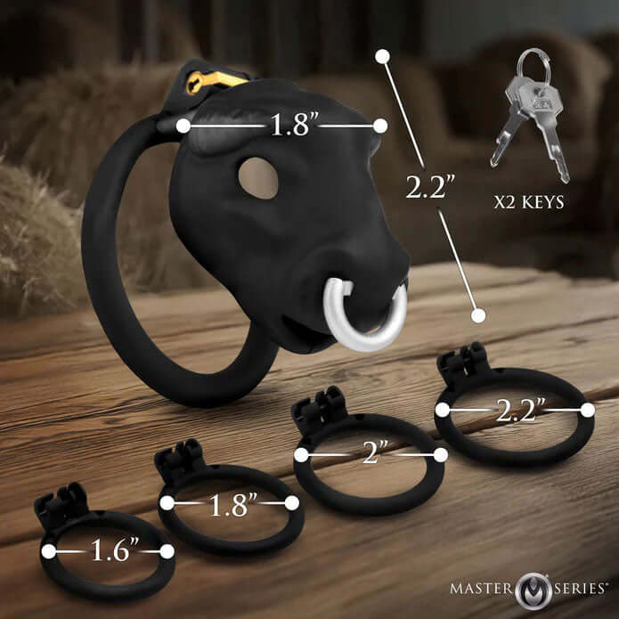 Bull Chastity Cage - Black-3