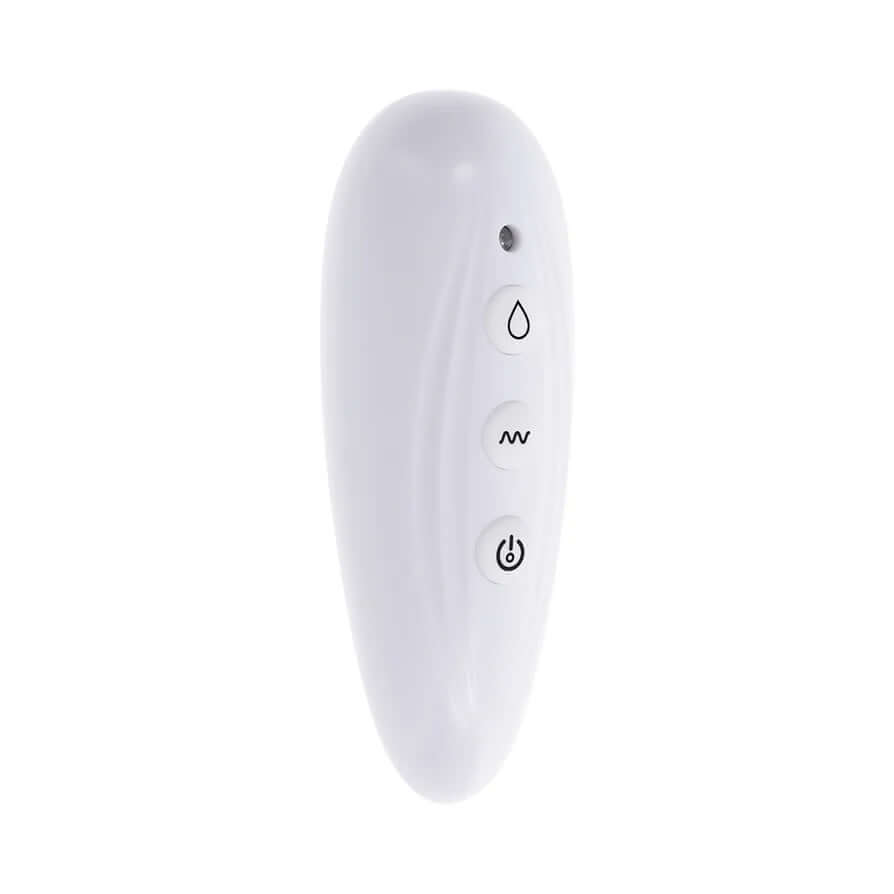Squirt for Me Chanell Heart Movie & Realistic Squirting Stroker Dark control panel with buttons for settings.
