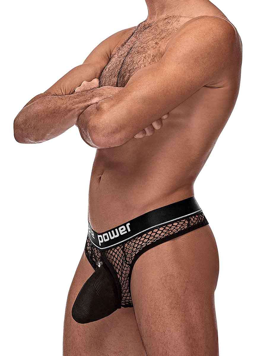 Cock Pit Net Cock Ring Thong - S/ M - Black-5