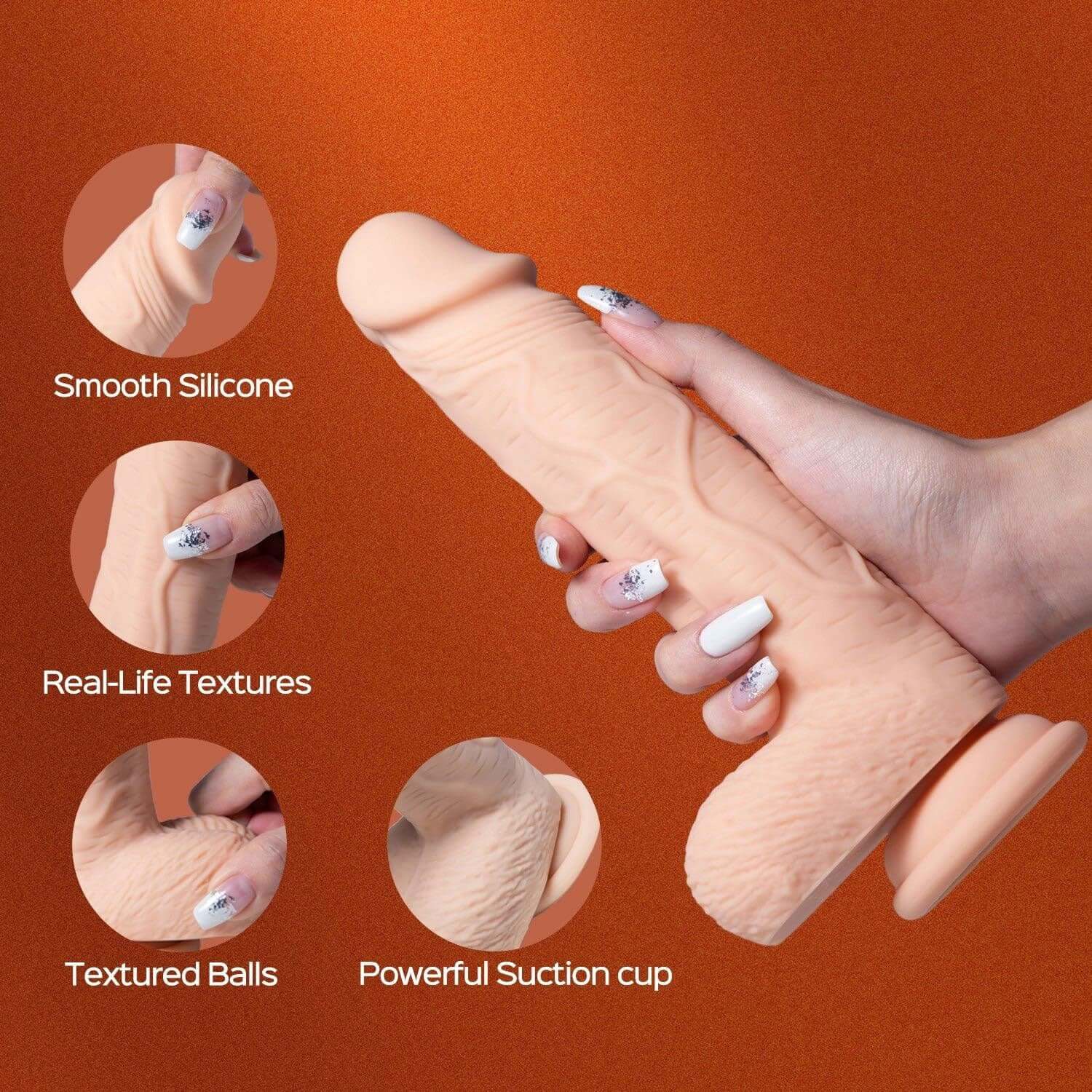 Paxton 7.5" App-Controlled Thrusting Dildo with Realistic Textures and Suction Cup