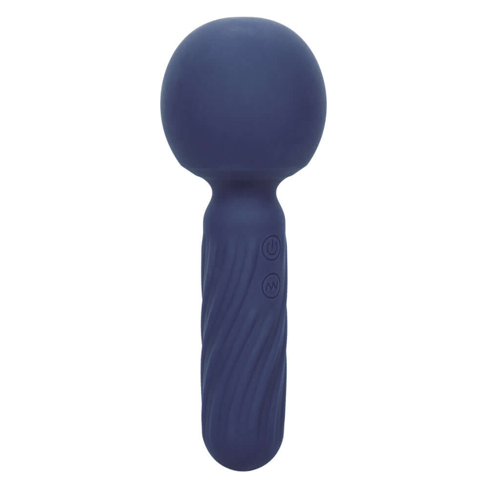 Charisma Seduction compact wand massager in blue with body-safe silicone and waterproof design for intimate pleasure.