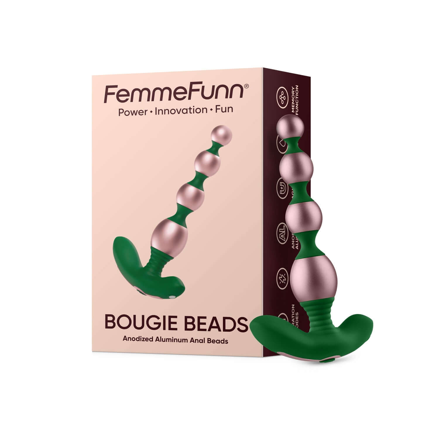 Bougie Beads Anodized Aluminum Anal Beads - Rose Gold-0