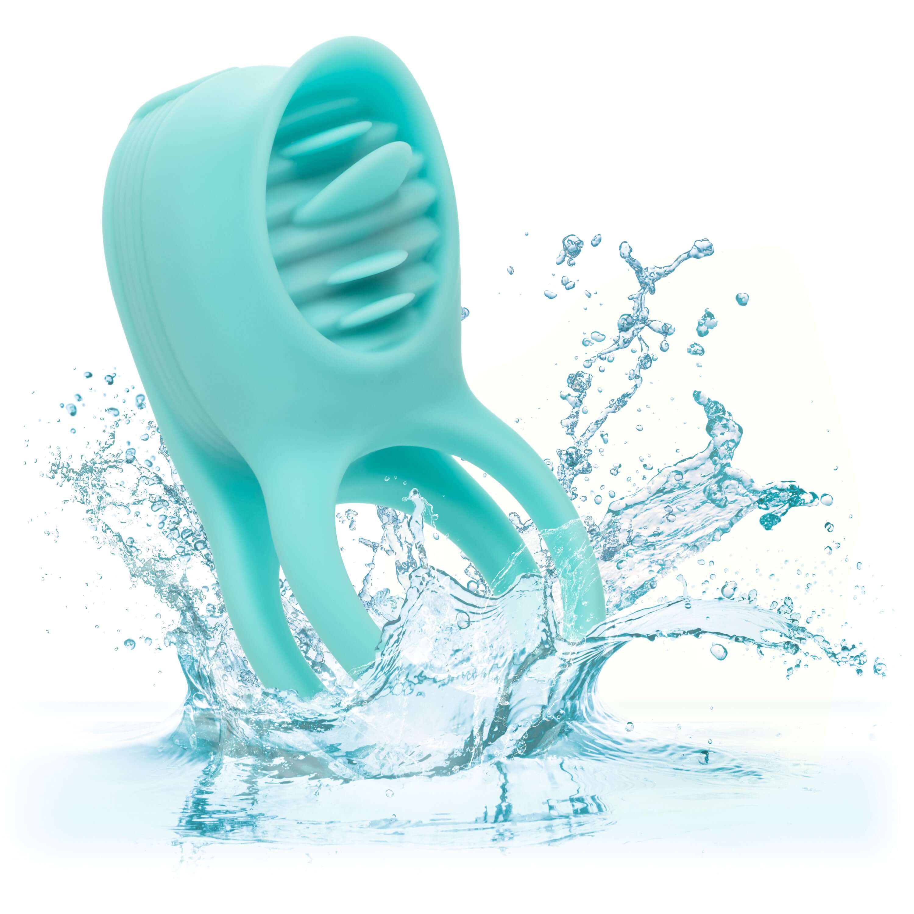 Silicone Rechargeable French Kiss Enhancer shown in water, perfect for couples play with advanced vibration technology.