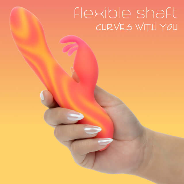 Endless Summer Moonlight Magic Vibrator Orange with flexible shaft for customizable pleasure.