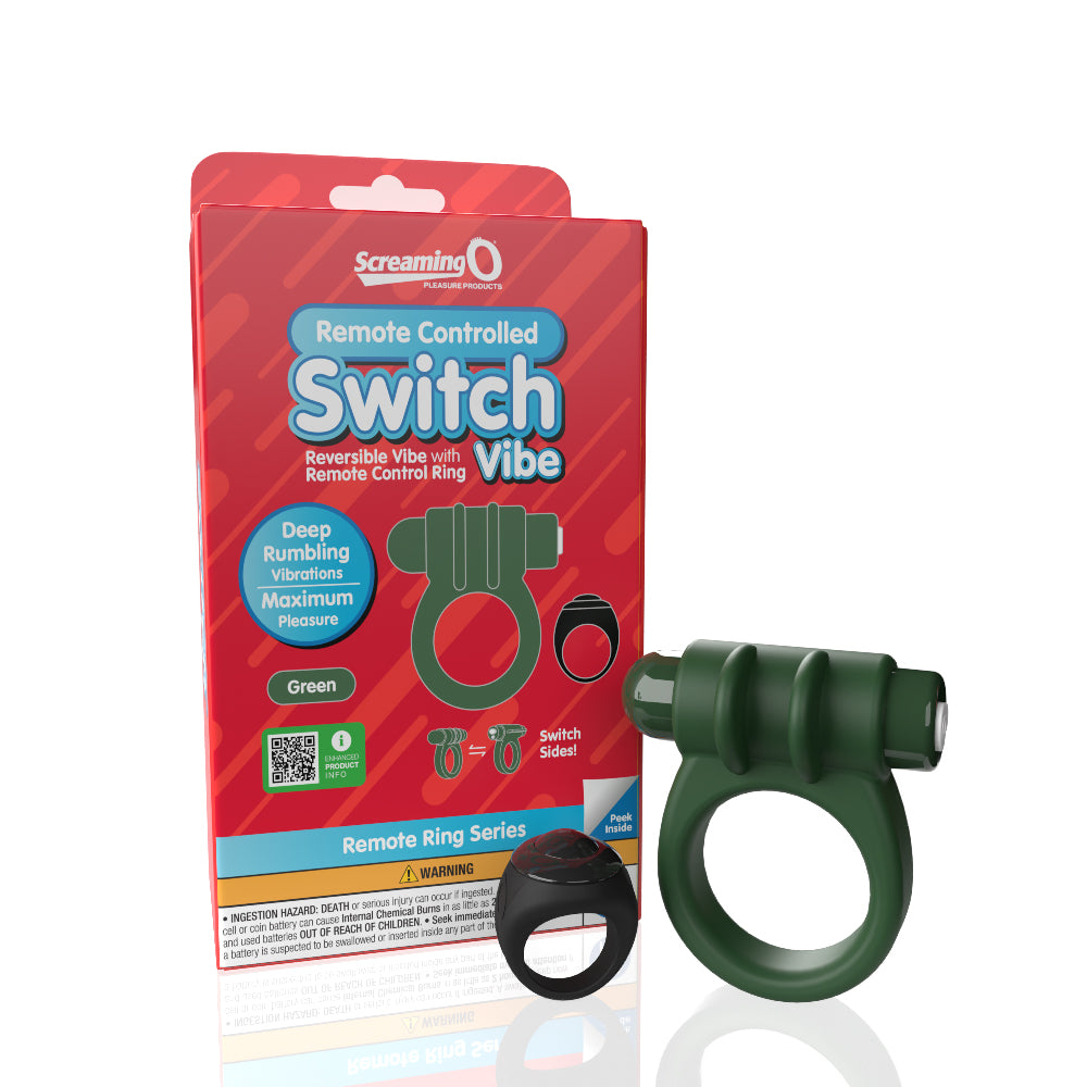Screaming O Remote Controlled Switch Vibrating  Ring - Green-3