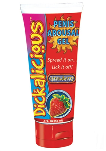 Dickalicious Strawberry Flavor Penis Arousal Gel - 2 Oz