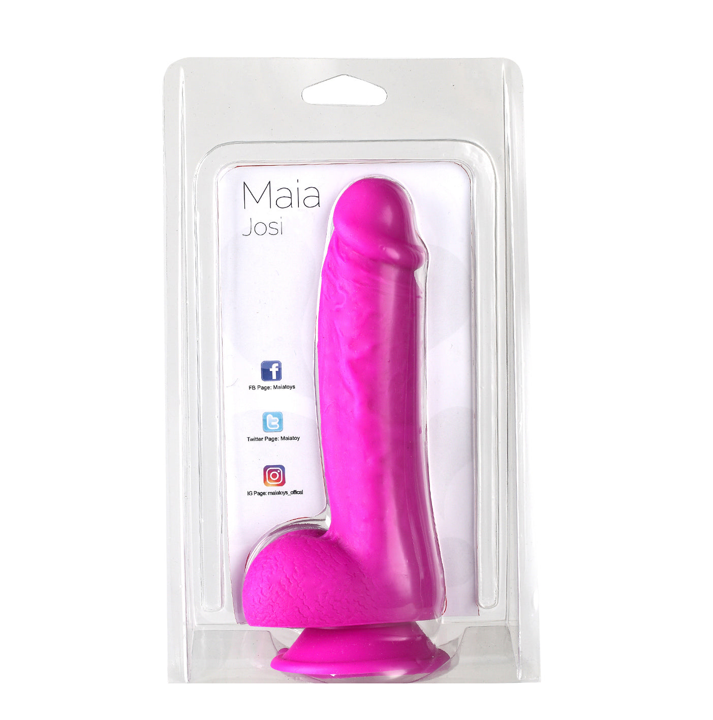 Josi Silicone Realistic Suction Cup Dong - Dark  Purple-1