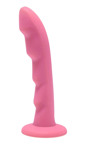 Ripples Silicone Dildo Strap on Compatible - Pink-0