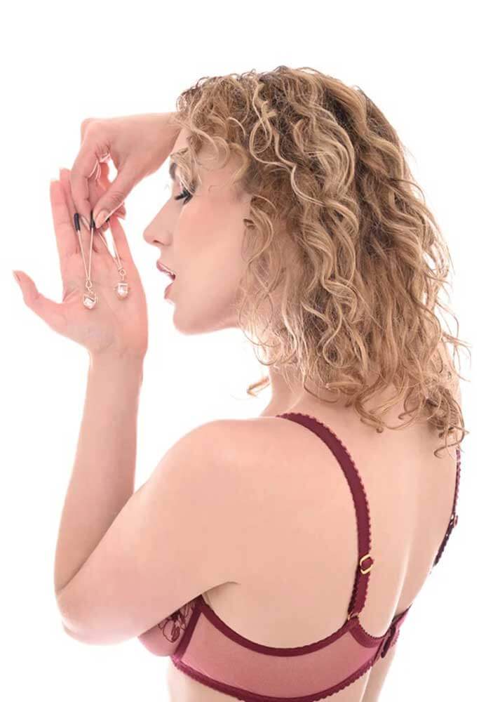 Brat Pearl Nipple Clips - Rose Gold-1