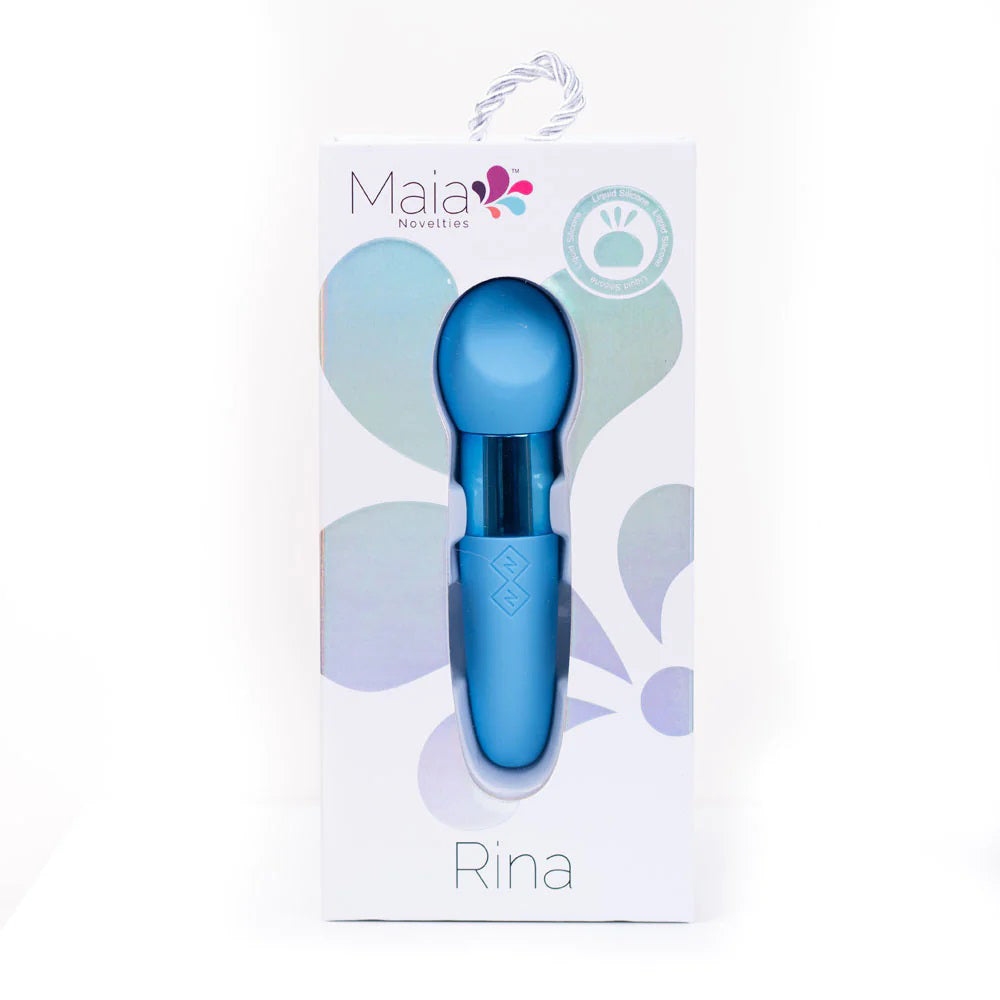 Rina Rechargeable Dual Motor Silicone 15- Function Vibrator - Blue-2