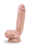 Dr. Skin Plus - 8 Inch Thick Poseable Dildo With  Squeezable Balls - Vanilla