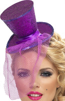 Mini Top Hat on Headband - Purple