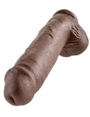 King Cock 11 Inch Cock With Balls - Brown *