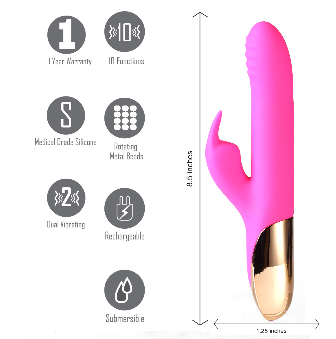 Dream 10/4 Function Rabbit Vibrator - Pink-0