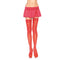 Lace Top Sheer Thigh High - One Size - Red-0