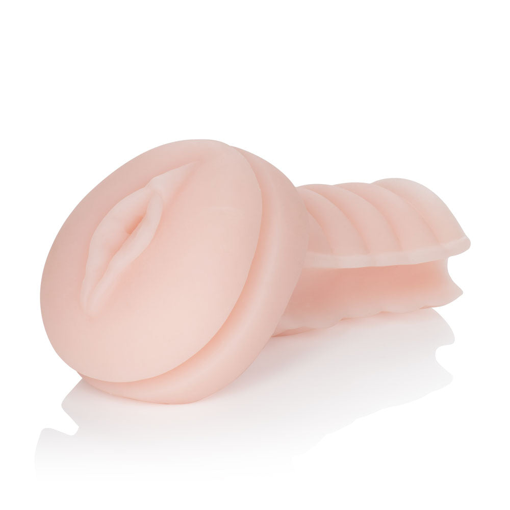 Optimum Power Rechargeable Grip-N-Stroke with smooth silicone texture and customizable sleeves for enhanced pleasure.