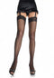 Fishnet Thigh Highs With Lace Top- One Size - Blk-0