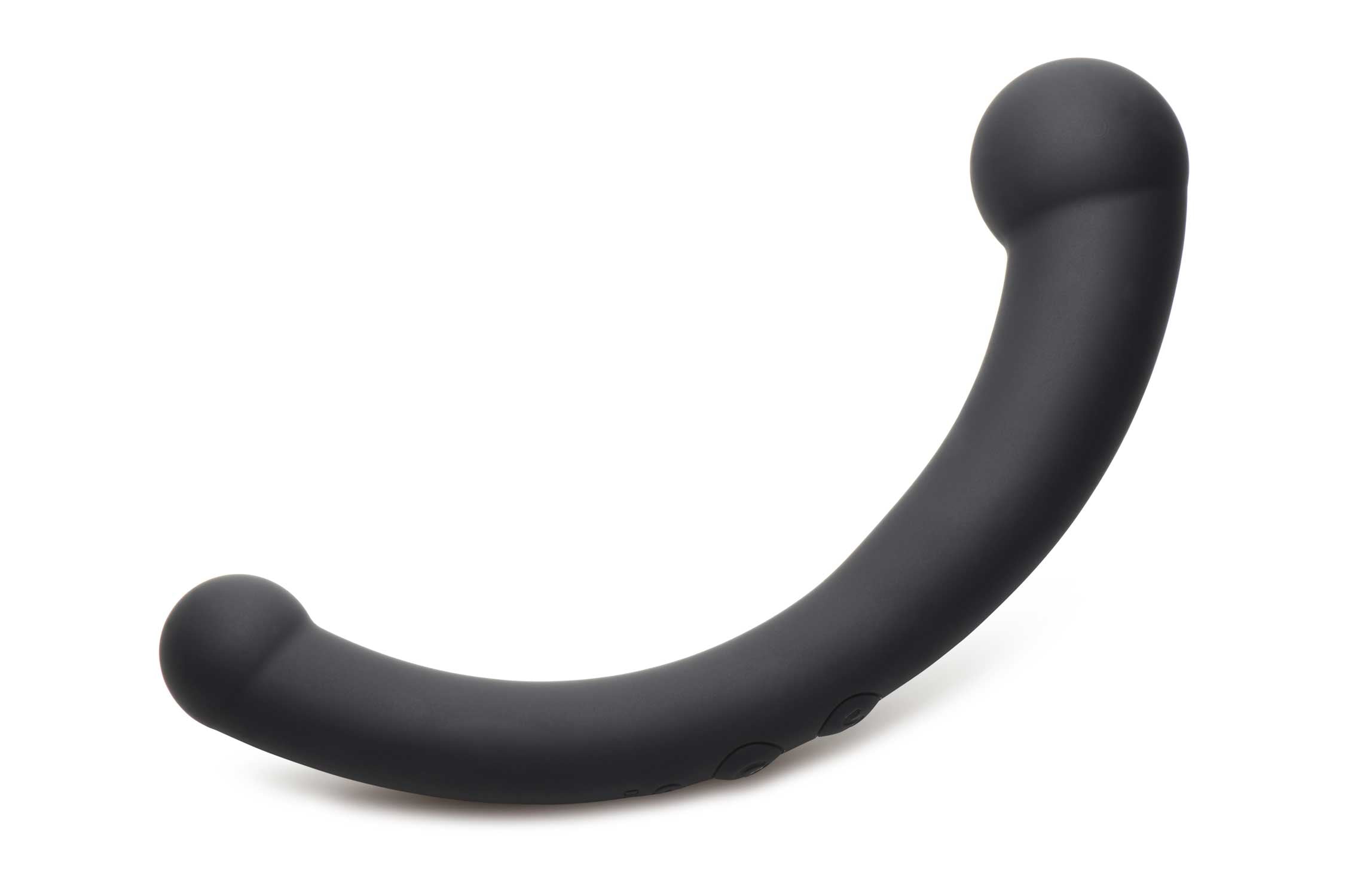 10x Vibra-Crescent Silicone Dual Ended Dildo -  Black-6