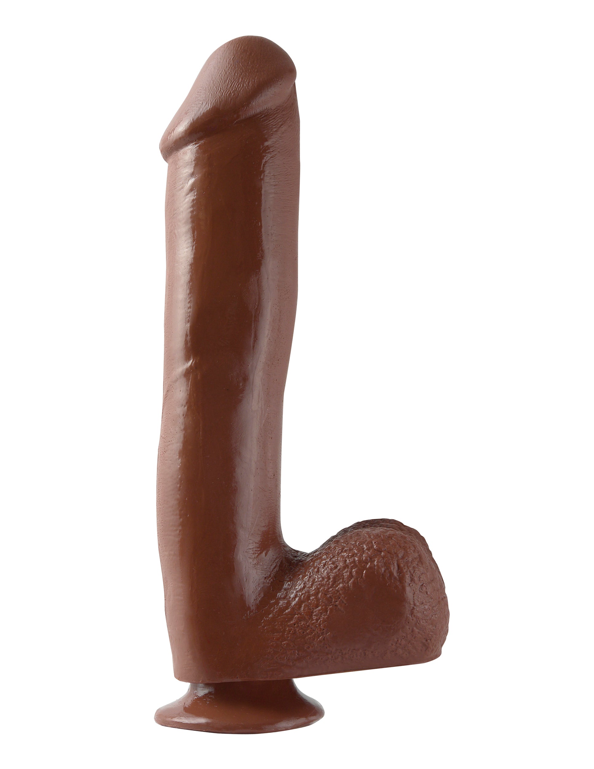 Basix Rubber Works - 10 Inch Dong With Suction Cup - Brown
