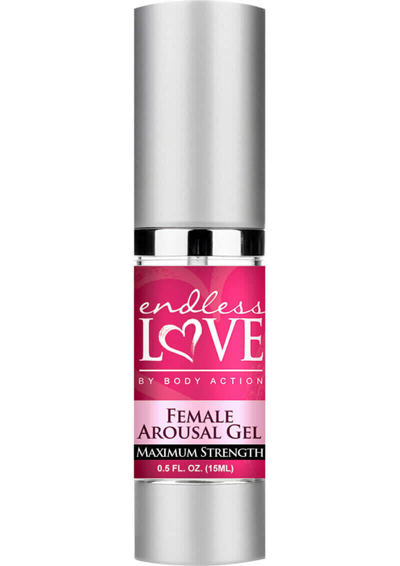 Endless Love Female Arousal Gel Maximum Strength 0.5 Oz in a sleek bottle for enhanced sensitivity.