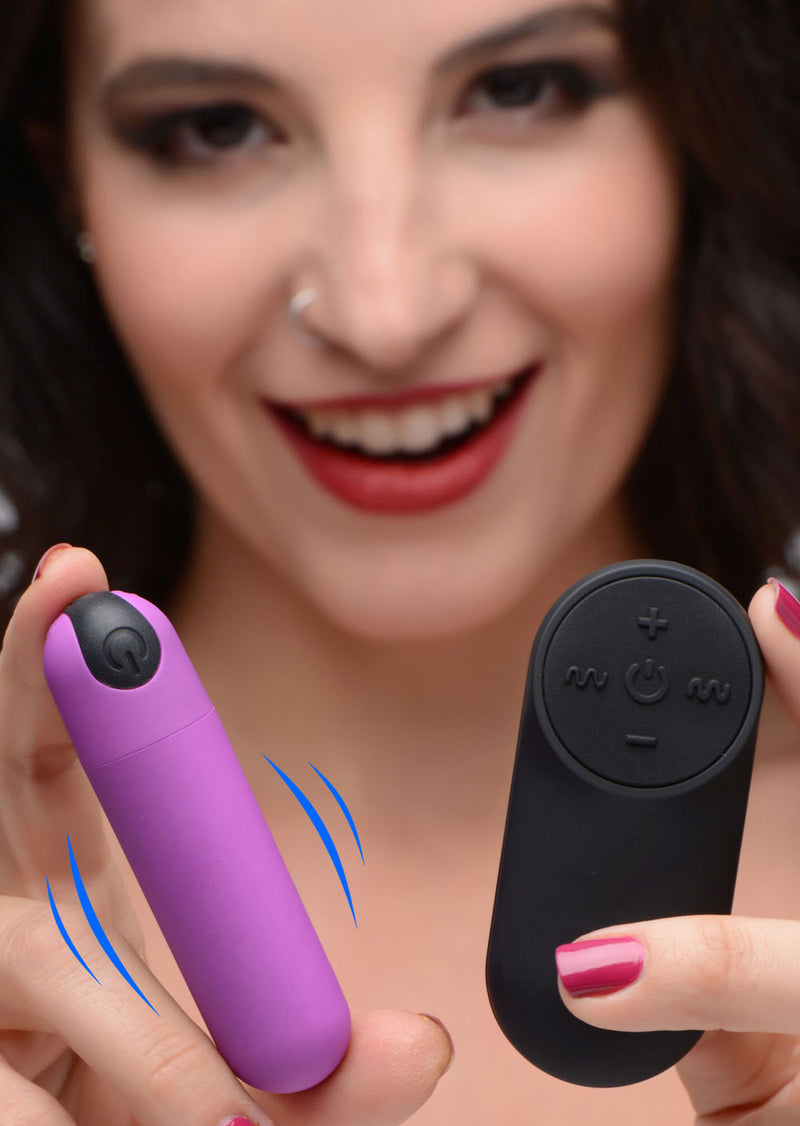Bang Vibrating Bullet With Remote Control - Purple