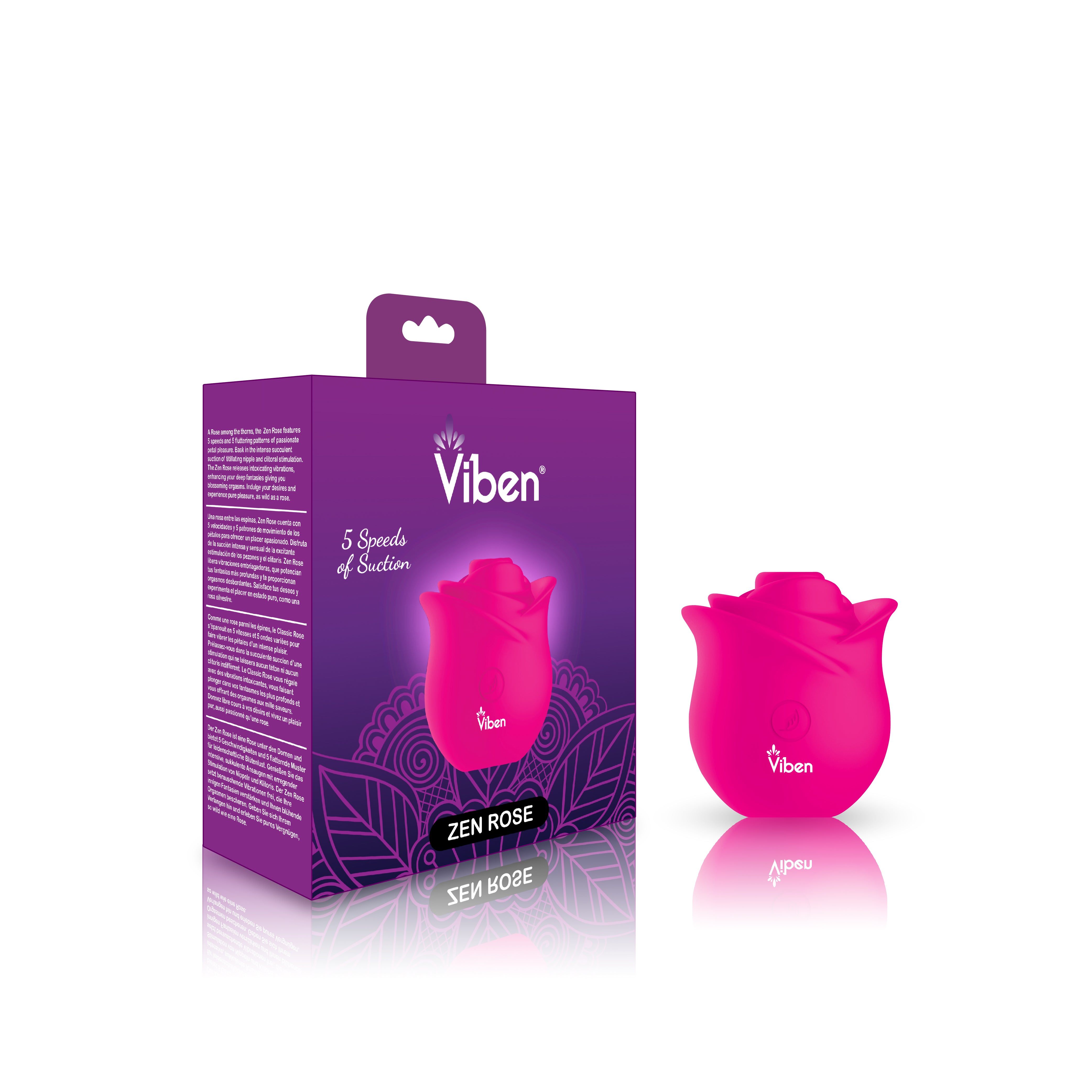 Zen Rose - Hot Pink - Handheld Rose Clitoral and Nipple Stimulator - Presale Only-4