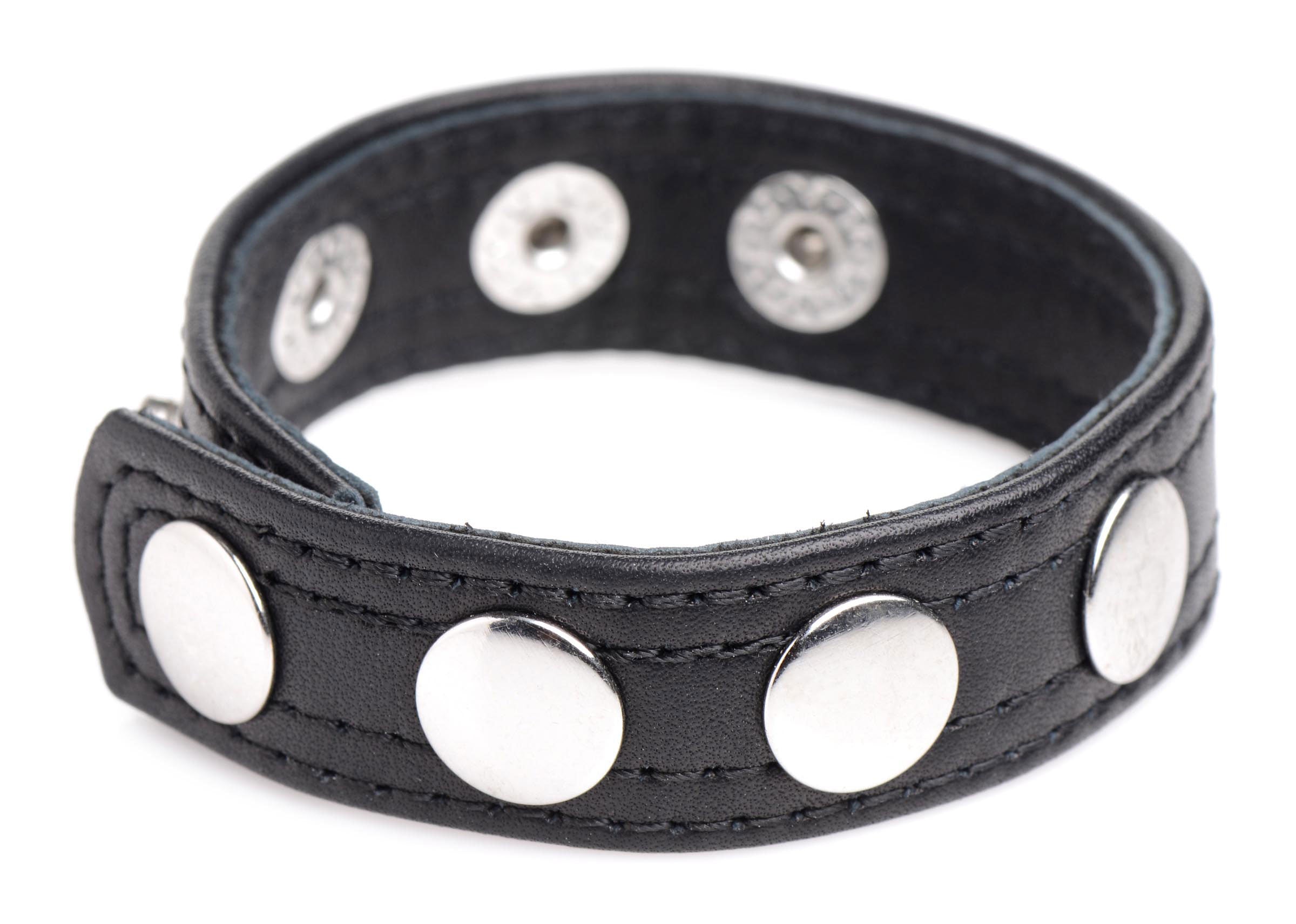 Cock Gear Leather Speed Snap Cock Ring - Black: Custom Comfort and Effortless Style