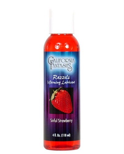 Razzels Warming Lubricant - Sinful Strawberry - 4 Oz. Bottle-0