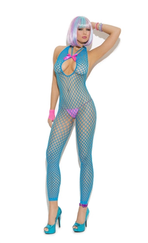 Footless Body Stocking - One Size - Neon Blue