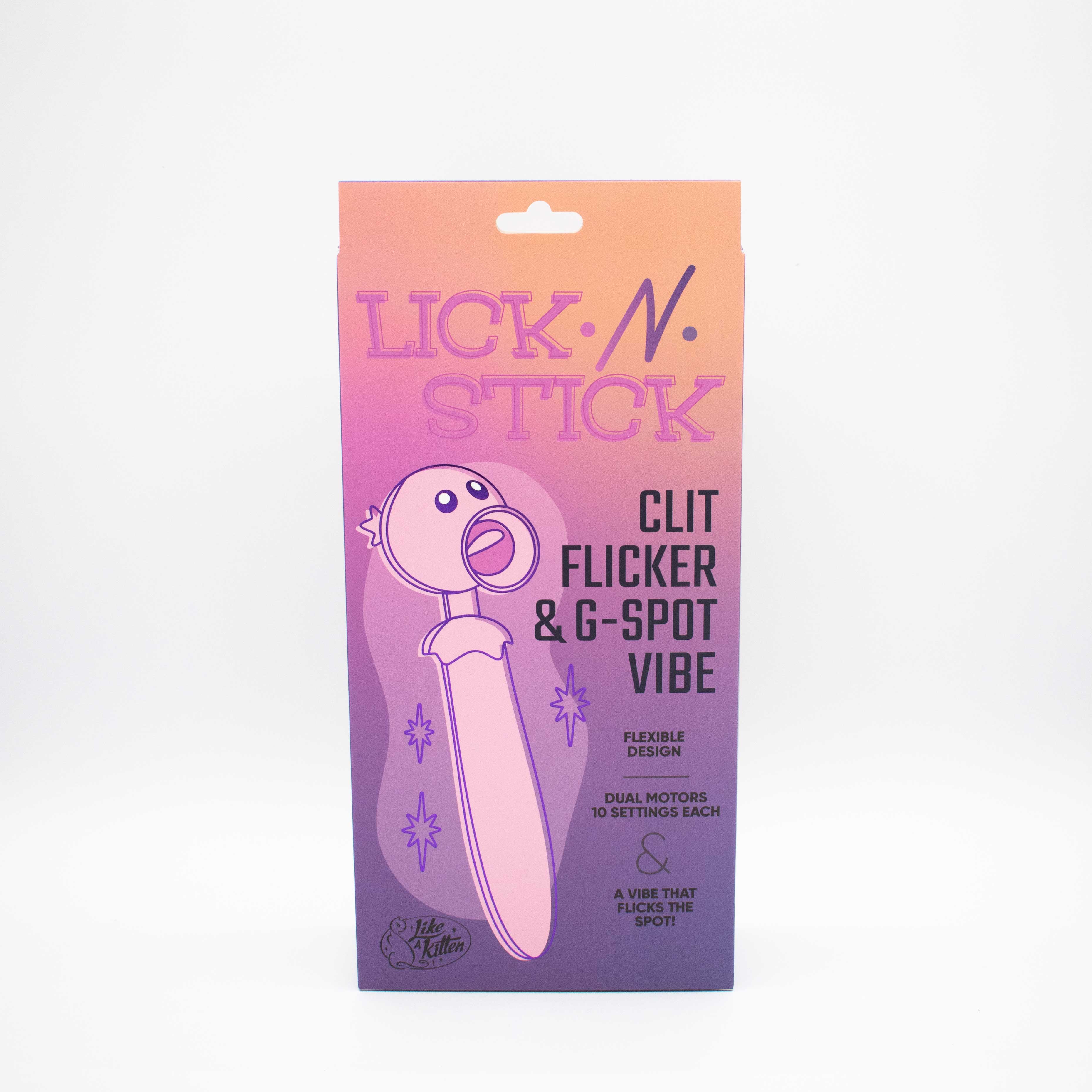 Lick n' Stick Clit Flicker and G-Spot Vibrator -  Pink
