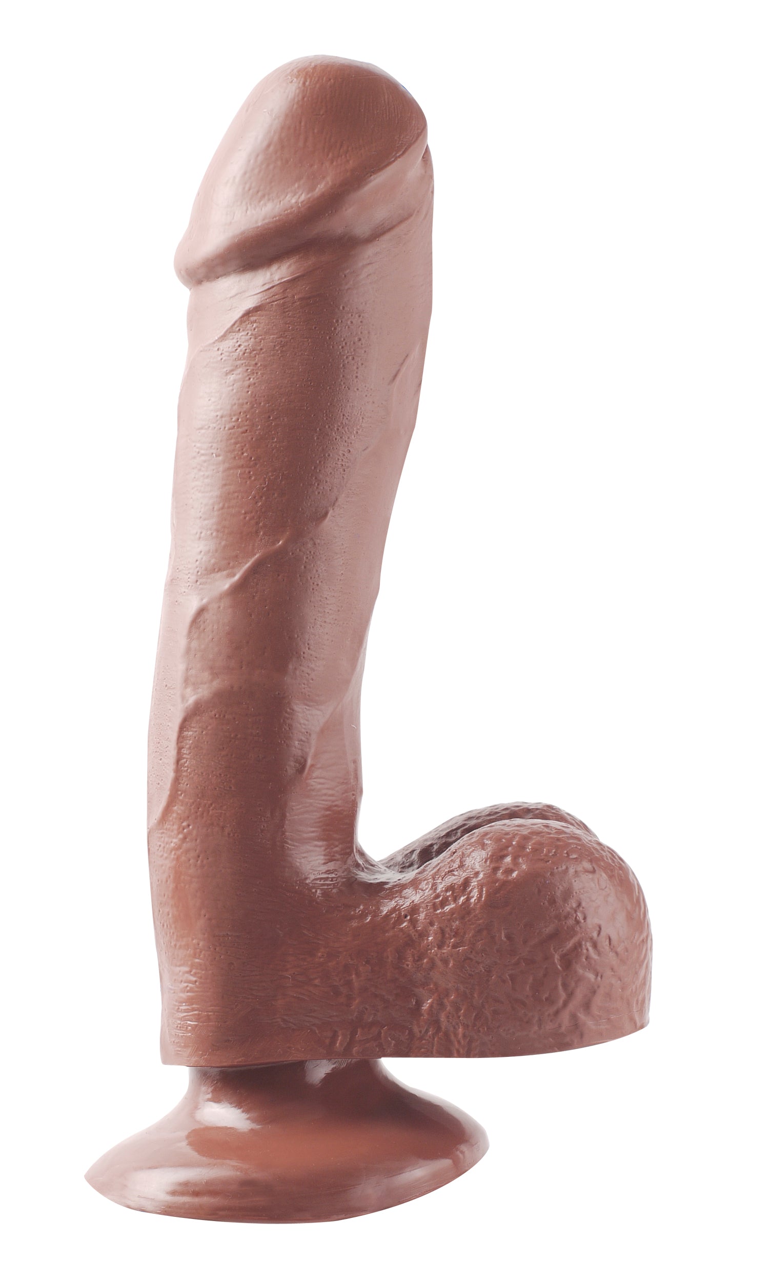 Basix Rubber Works - 7.5 Inch Dong With Suction  Cup - Brown-0