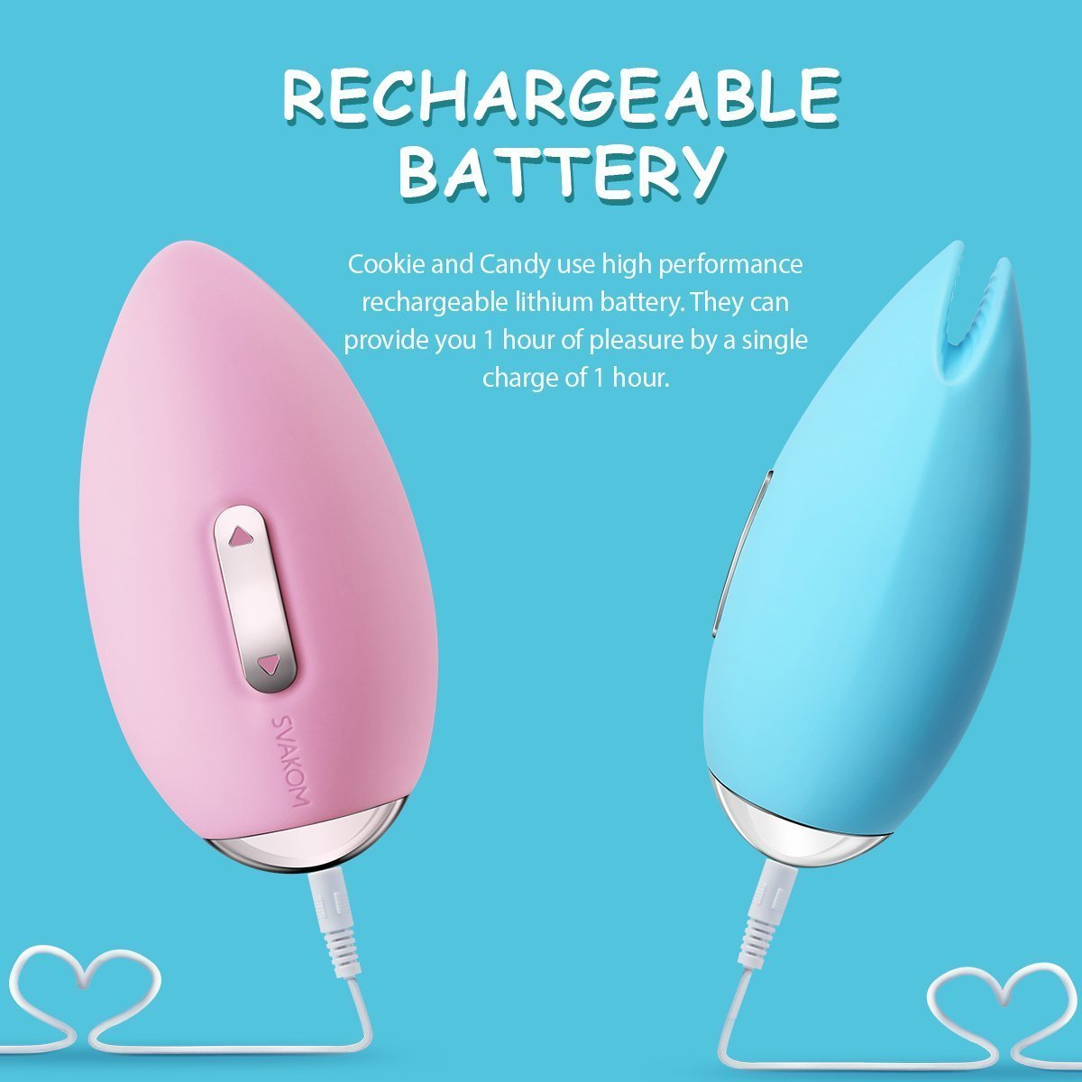 SVAKOM Candy 3-function Rechargeable Silicone Massager with Moving Lips Pale Blue