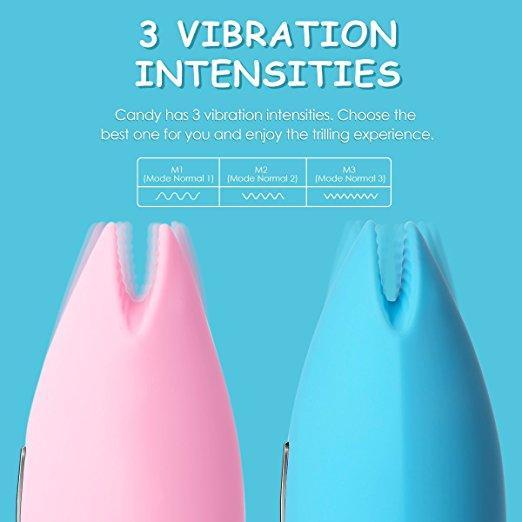 SVAKOM Candy 3-function Rechargeable Silicone Massager with Moving Lips Pale Blue