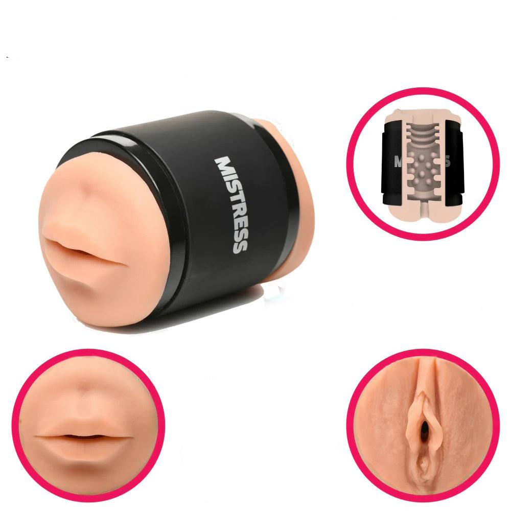 Mistress Double Shot Mouth and Pussy Stroker - Medium-6